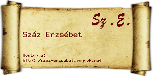 Száz Erzsébet névjegykártya
